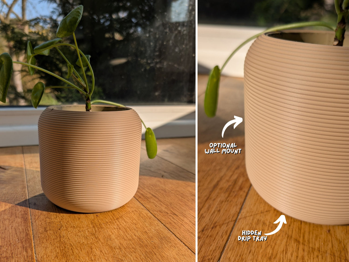 Wall Planter with Hidden Drip Tray