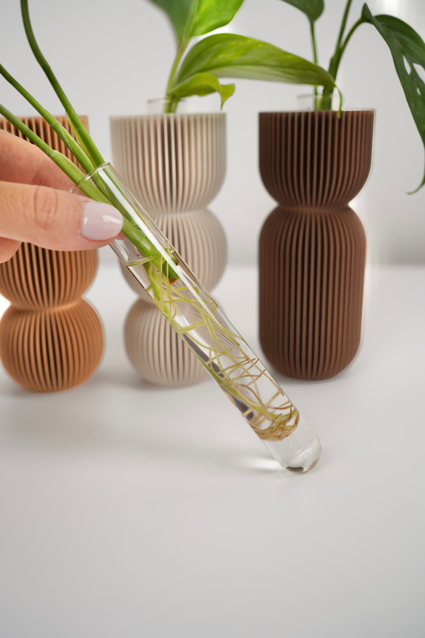 Origami propagation vase set — 3‑piece