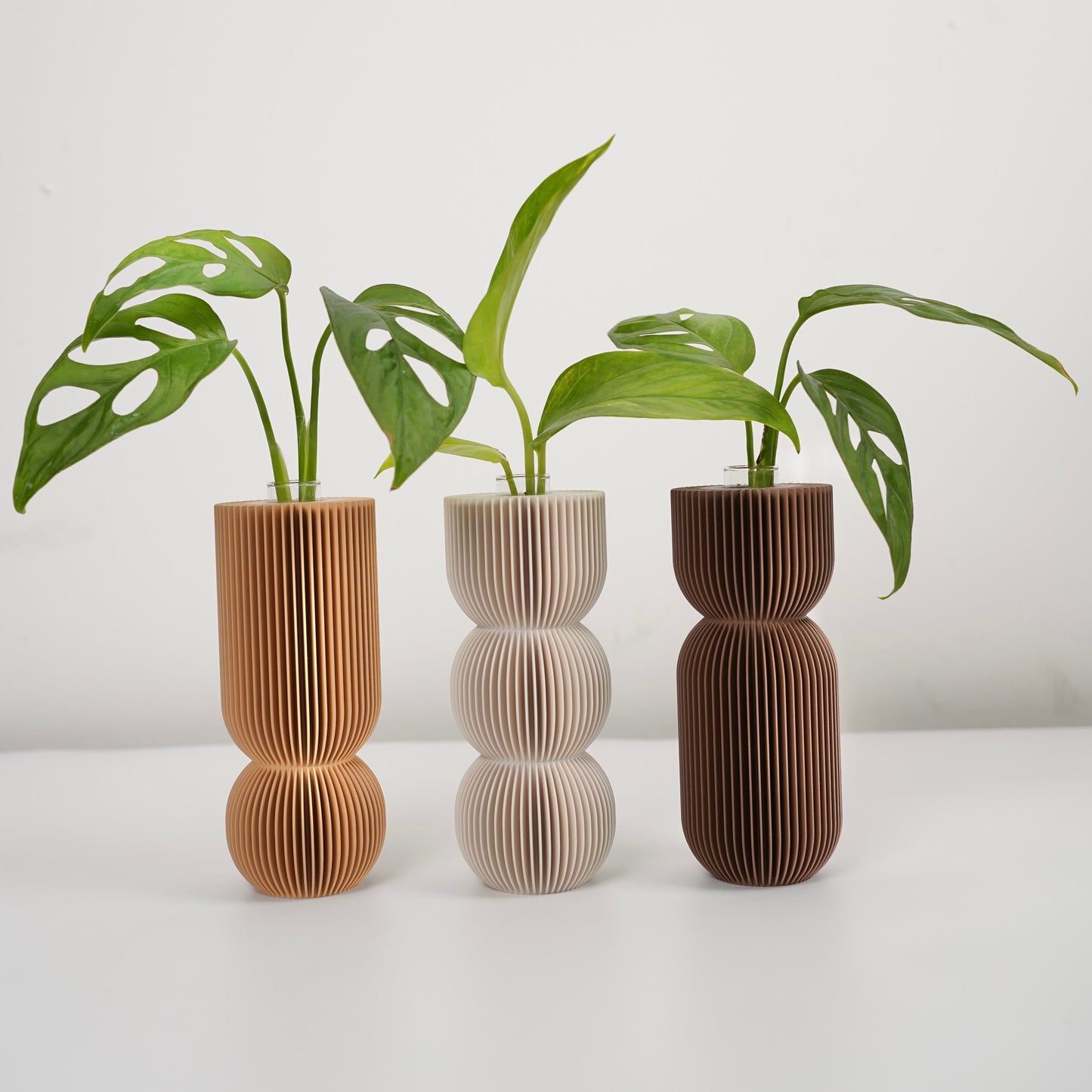 Origami propagation vase set — 3‑piece