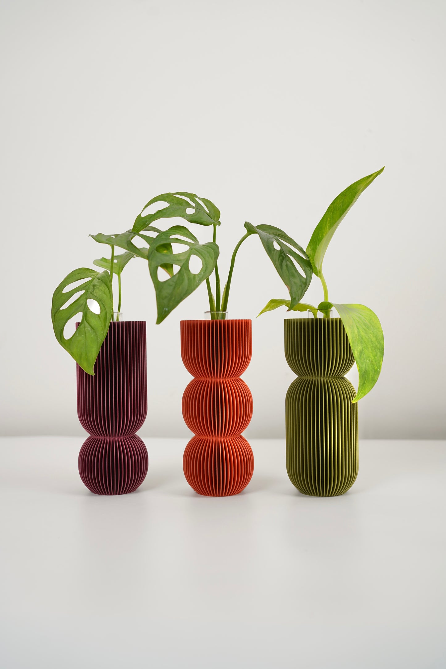 Origami propagation vase set — 3‑piece