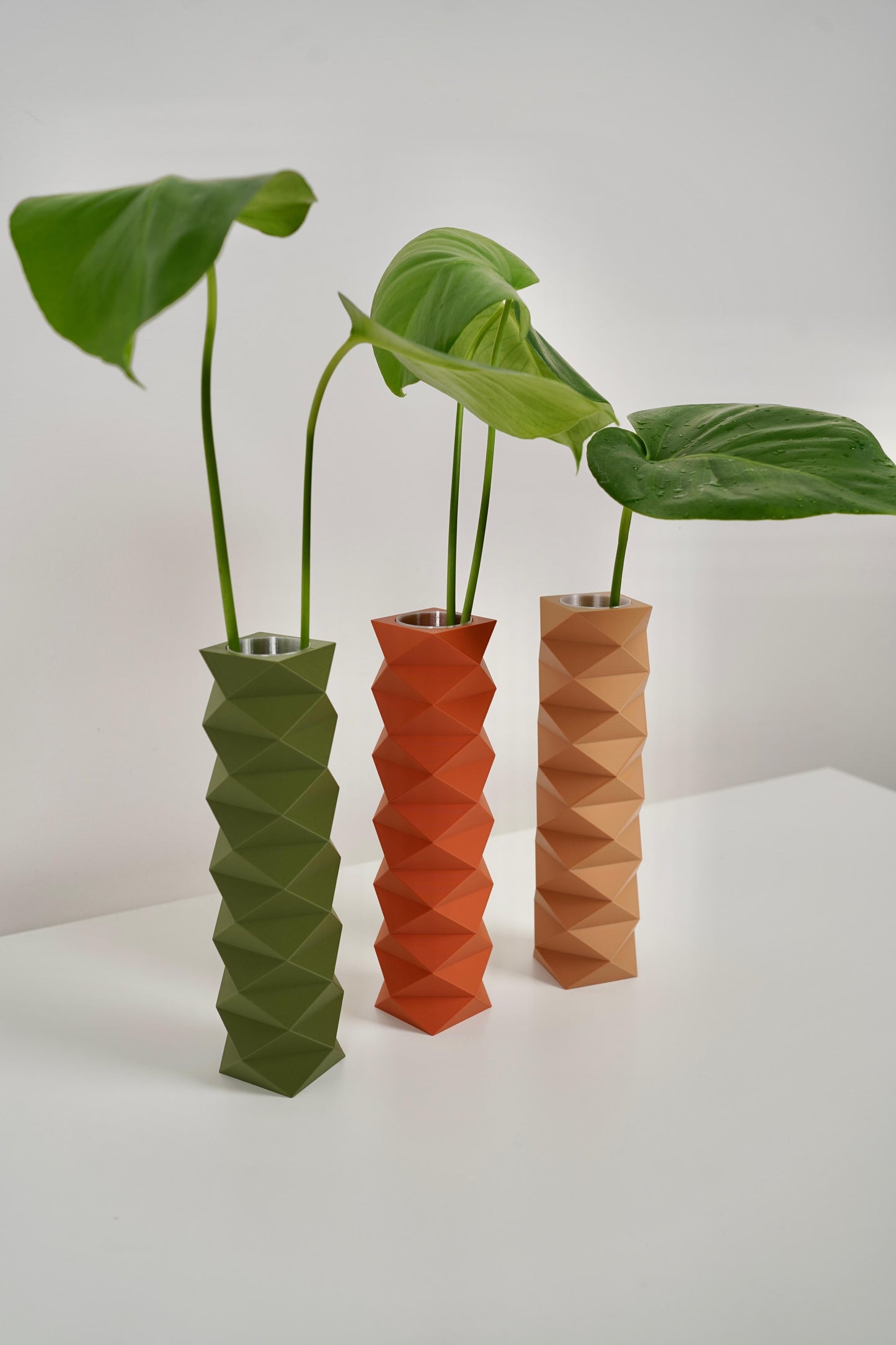 Origami propagation vase set — 3‑piece